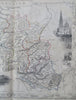 Belgium Brussels Antwerp Bruges Waterloo c. 1855 Tallis decorative map