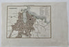 Marseilles France Harbor Fortifications 1835 antique miniature city plan map