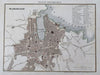 Marseilles France Harbor Fortifications 1835 antique miniature city plan map