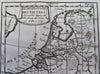 Seventeen Provinces Netherlands Holland Belgium Flanders 1714 Buffier small map