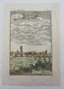 Visapur India Walled City 1719 Mallet Prospect Bird's Eye View Print hand color