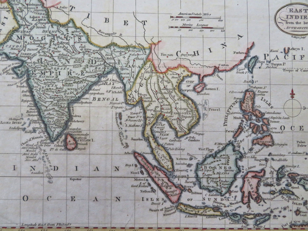 Southeast Asia Mughal Empire India Malaysia Philippines Indonesia 1808 Low map