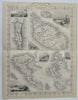 Malta Corfu British Holdings Mediterranean Islands c. 1855 Tallis decorative map