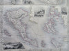 Malta Corfu British Holdings Mediterranean Islands c. 1855 Tallis decorative map