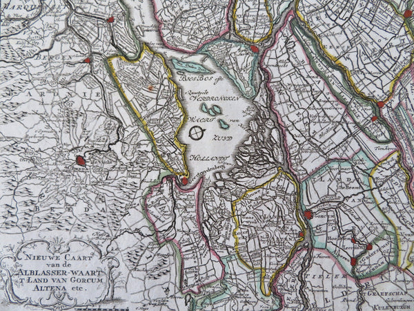 Holland Netherlands 1750 Alblasser-Waart Breda Bloemendael de Lat detailed map