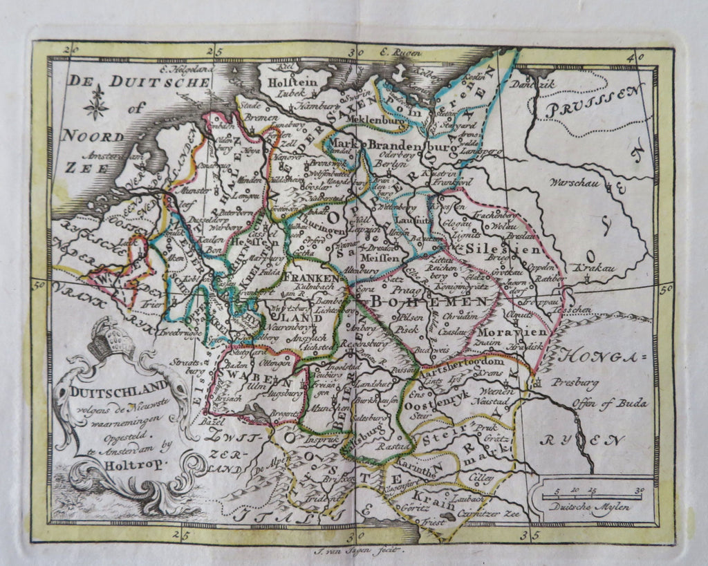 Holy Roman Empire Germany 1780 Holtrop van Jagen scarce miniature map