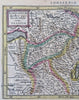 Lombardy Northern Italy Savoy Lakes Region Switzerland 1628 Mercator minor map