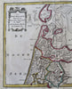 North Holland Netherlands Friesland c. Amsterdam Haarlem 1750 de Lat map