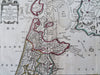 North Holland Netherlands Friesland c. Amsterdam Haarlem 1750 de Lat map