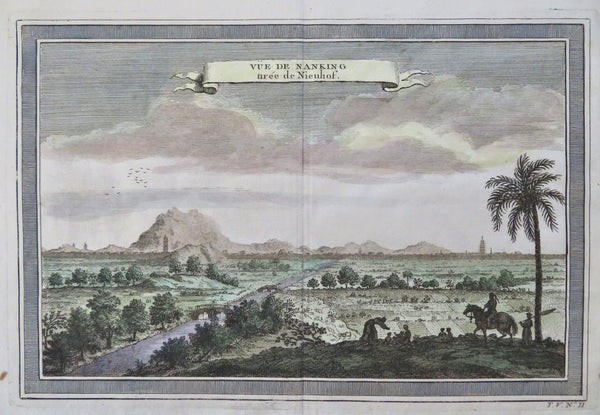 Nanjing China 1748 Qing Empire Landscape View Pagodas Didot engraved print