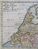 Seven United Provinces Netherlands Holland Amsterdam 1738 Bossuet miniature map