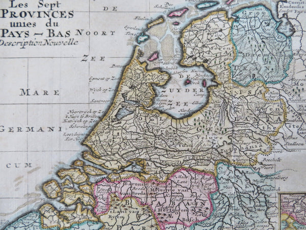 Seven United Provinces Netherlands Holland Amsterdam 1738 Bossuet miniature map