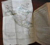 World Geography 8 folding maps 1806 rare book gilt Napoleonic celestial spine