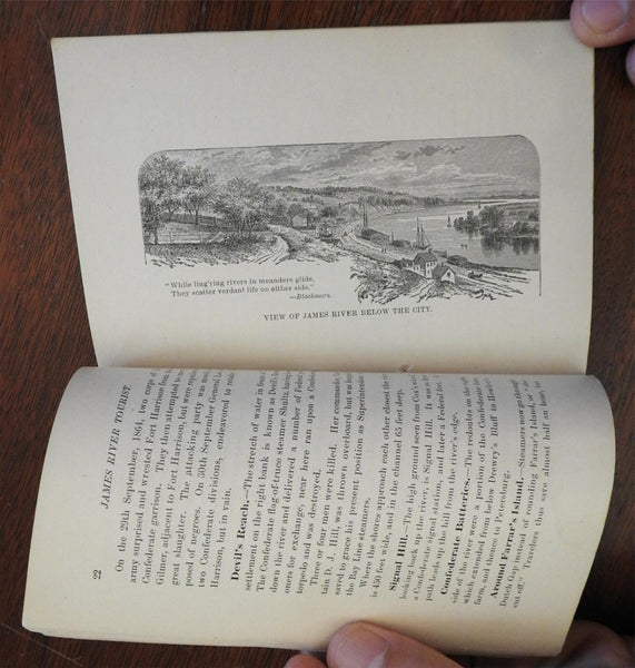 Virginia James River boat Tourist 1881 rare Guide w/ folding map views images