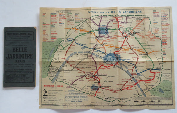 Pictorial Paris Street & Metro Map c. 1900 rare Promo transportation guide book