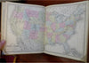 Mitchell Atlas 1871 Texas Western US states scarce complete w/ hand colored maps