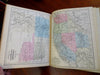 Mitchell Atlas 1871 Texas Western US states scarce complete w/ hand colored maps