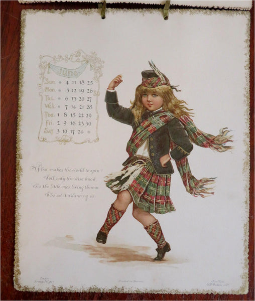 Nister Calendar 1893 Children of Year rare chromolithographed Dutton 12 sheets