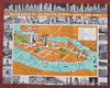 Hotel Taft New York City c. 1940 Cartoon Pictorial Map Manhattan Sightseeing