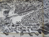 Hingham Massachusetts 1885 Poole Town birds-eye view fantastic detailed! rare