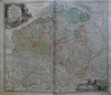 Austrian Netherlands Catholic Provinces Belgium c.1730 Homann decorative map