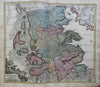 Schleswig Dutchy Germany Denmark Baltic North Sea c.1750 Homann decorative map