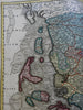 Schleswig Dutchy Germany Denmark Baltic North Sea c.1750 Homann decorative map