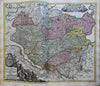 Germany Elbe R Holy Roman Empire Duchy of Holstein c. 1750 Homann decorative map