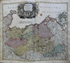 Holy Roman Empire Baltic coastline Germany c 1750 Homann fine decorative map