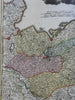 Holy Roman Empire Baltic coastline Germany c 1750 Homann fine decorative map