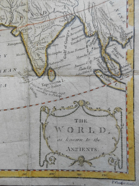 Ancient World 1802 Conder engraved map Africa Mts. of Moon Europe Arabia India