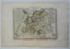 Europe continent in 18th Century 1761 Buache & Delisle HC map Holy Roman Empire