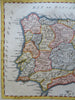 Spain & Portugal 1797 Vallance engraved Philadelphia scarce hand colored map