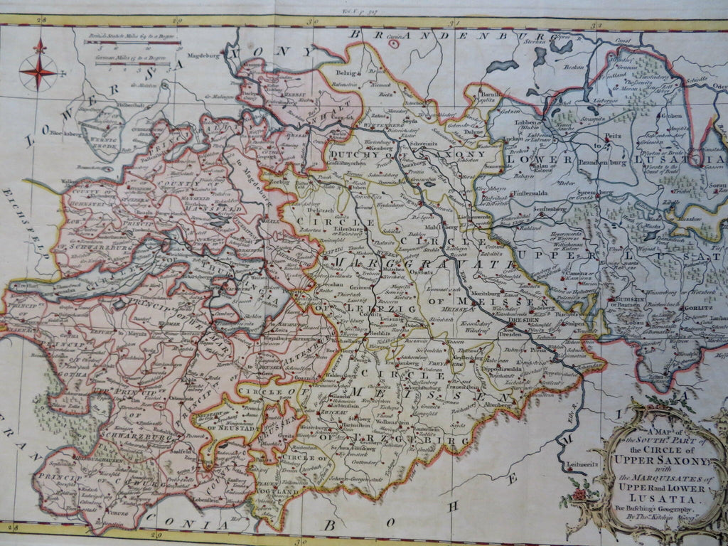 Germany Circle of Upper Saxony Holy Roman Empire 1762 Kitchin decorative map