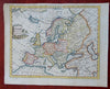 Europe continent c.1770 Kitchin decorative cartouche charming hand colored map