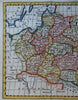 Poland Lithuania Warsaw Konigsberg c. 1770 Kitchin charming hand colored map