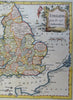 England & Wales United Kingdom c.1770 decorative Kitchin engraved hand color map