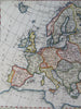 Europe Ottoman Empire large Poland 1795 Cadell & Davies hand color engraved map