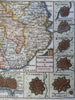 Catalonia Spain 1708 de la Feuille rare decorative map w/ 14 small city plans