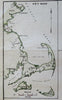 Scituate Harbor coast Massachusetts 1915 rare nautical harbor map hand color