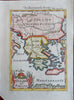 Greece Balkans Ottoman Empire Macedonia 1719 Mallet charming hand color nice map