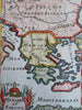 Greece Balkans Ottoman Empire Macedonia 1719 Mallet charming hand color nice map