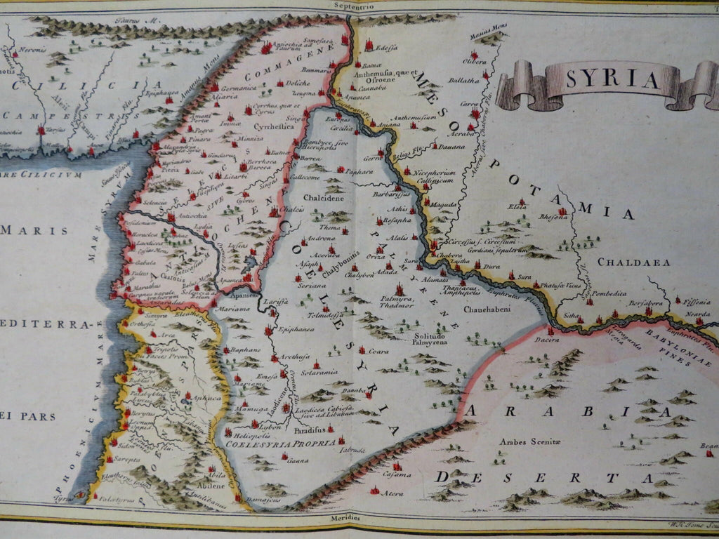Syria coastal Antioch Chaldea Babylon Babylon 1768 Toms scarce hand color map