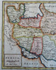 Persia 1701 Moll hand colored map