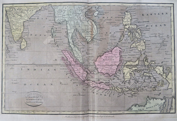 East Indies Indonesia Malaysia Sumatra Borneo c 1801 Oliver & Boyd rare map