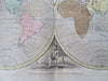 World Map New Holland Negroland 1801 Oliver & Boyd rare double hemispheres map