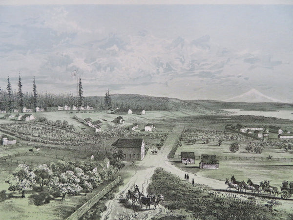 Fort Vancouver Washington Territory Encampment 1860 Sarony early city view print