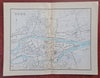 Cork Ireland Detailed Tourist Map 1874 A. & C. Black city plan