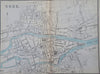 Cork Ireland Detailed Tourist Map 1874 A. & C. Black city plan