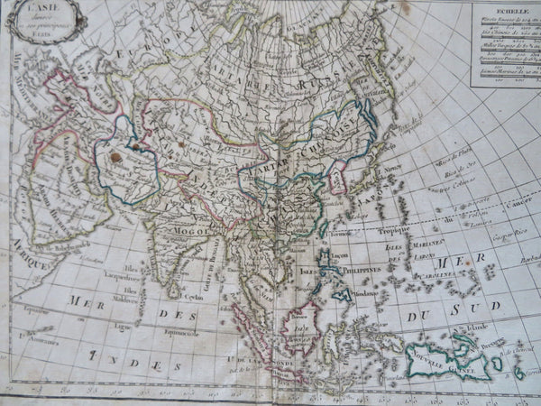 Asia Qing China Japan Korean island Company's Land outline 1815 Lattre map